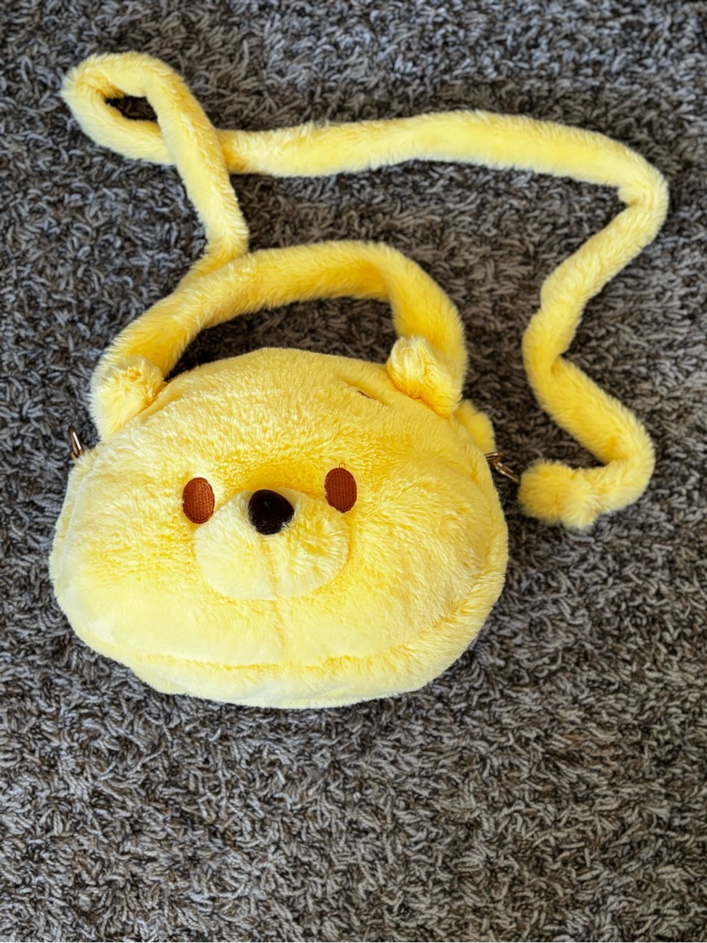 Yellow Plush Bear Crossbody Bag for Kids